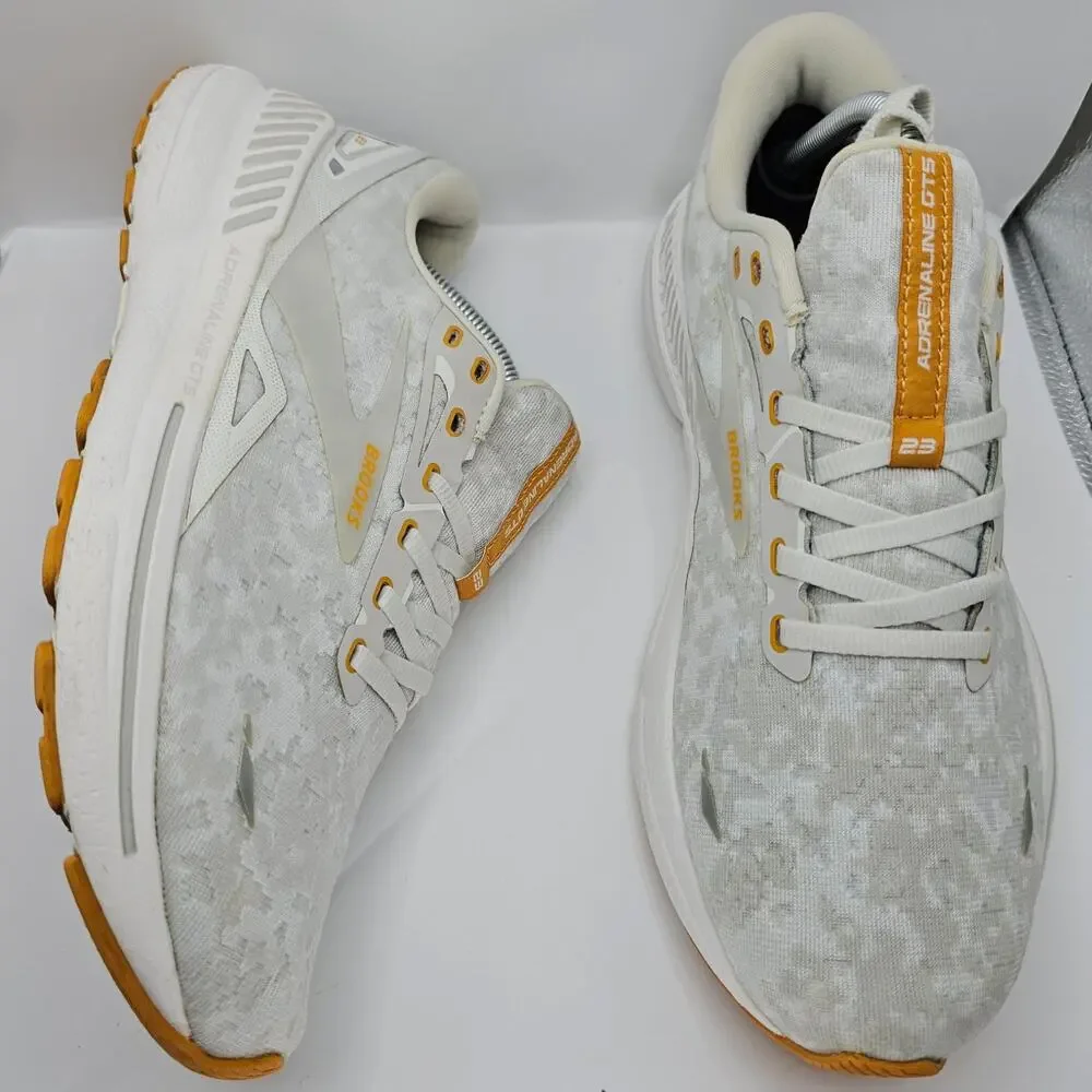 Brooks Adrenaline GTS 23 Blanc Grey Sunflower Womens 11 Medium B UK 9 Shoes